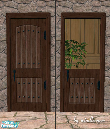 Sims 2 — Rustic aged wood door 3 by Windkeeper — You need to download "Rustic door" file from this set for this