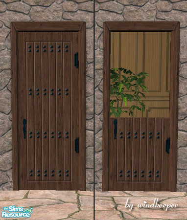 Sims 2 — Rustic aged wood door 2 by Windkeeper — You need to download "Rustic door" file from this set for this