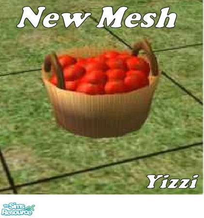 Sims 2 — Tomato Basket by Yizzi — This is the mesh. Wicker basket full of home-grown tomatoes. It's pretty high in
