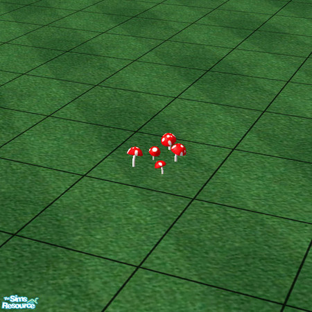 Sims 2 — Mario Mushrooms by auracyan — Mario Brothers inspired recolors of Yizzi's Mushroom Patch. My mother used to be