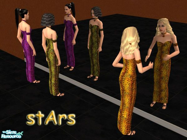Sims 2 — stArs by gbourn — elegant night dress in three colours for special ladies. Many thanks to Big Bad Shar and