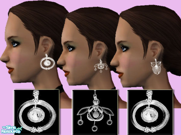 Sims 2 — THE GREEK EARRINGS by tessasim — 3 wonderful earrings based on ancient Greek designs. MESH belongs to Dr Pixel