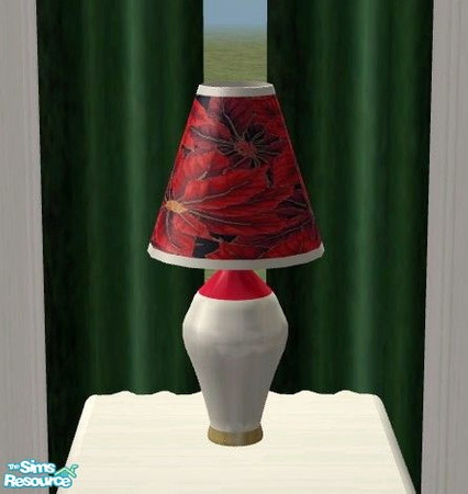 Sims 2 — Pointsettia Bedroom - Lamp by Riverwillows — Lovely simple bedroom in light wintery colors and featuring