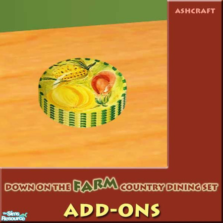 Sims 2 — Country Dining--Dinner Plates by Cashcraft — A few simple decorative items to add a homey touch to the