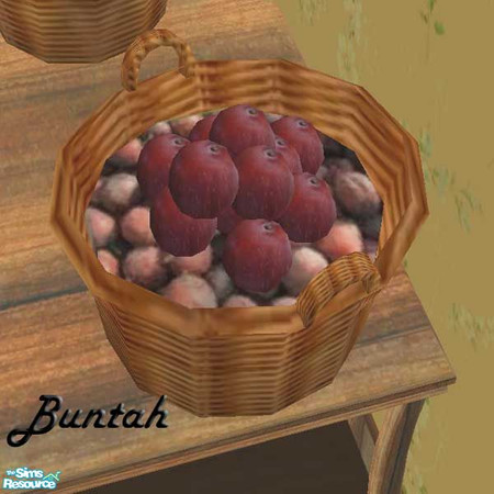 Sims 2 — Basket of Plums by buntah — These plums require my Basket of Red Delicious Apples mesh, available in this set.