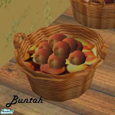 Sims 2 — Basket of Peaches by buntah — These peaches require my Basket of Red Delicious Apples mesh, available in this
