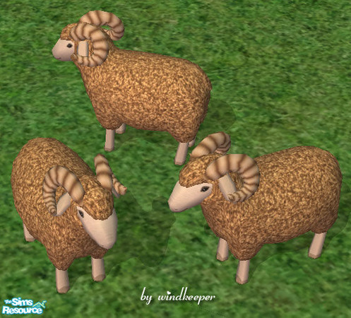 Sims 2 — Golden ram by Windkeeper — *Jun 17/06 updated to remove shine* You need to download "Ram (male sheep)"