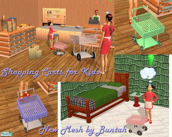Sims 2 — Shopping Carts for Kids by buntah — I got a request from butterflyprincess22 to remake my shopping cart in a