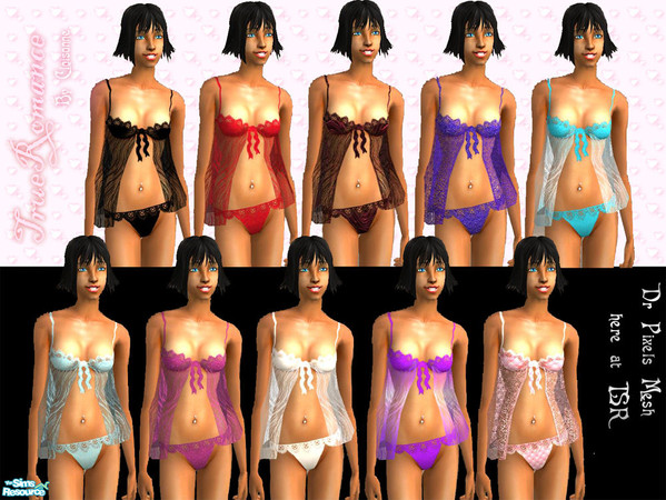 Sims 2 — TrueRomance by Cloisonne — A set of Babydolls,using Dr Pixels MESH_DPXLbabyDoll070305.I love this mesh Doc ,many