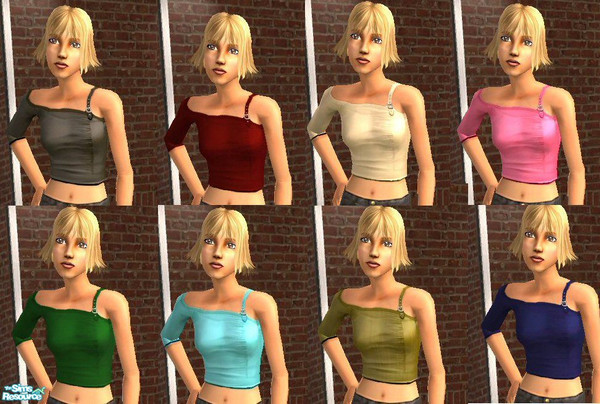 Sims 2 — One Sleeve Top for Teens by love_42013 — Love those one sleeve tops from University but hate those awful plaid