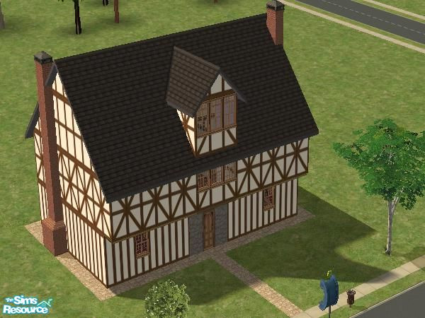 Sims 2 — Tudor Tavern by Hordriss — A small, empty community or business lot (cost = $28,725) for starting up an