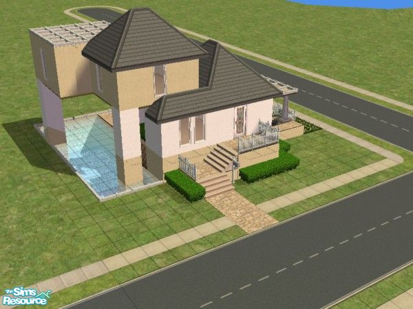 Sims 2 — Small.75 by Love_sims_03 — There is an underground floor.Small lot.It has: 1st. floor:kitchen,living room. 