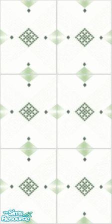 Sims 2 — Green and White Tile by phisor — Green design on white Tile