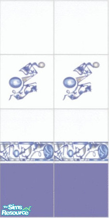 Sims 2 — Blue Abstract Tile by phisor — Blue abstract design on white tile