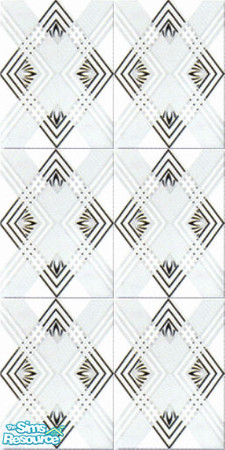 Sims 2 — Black Diamond Tile by phisor — Black diamon design on white tile
