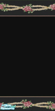 Sims 2 — Roses and Ribbons wall by ead425 — roses,ribbons,restful black walls