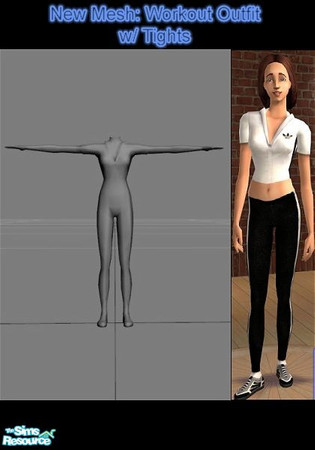 Sims 2 — Workout Outfit with Tights Mesh by particleman — This is my workout outfit with tights mesh, it is a combination