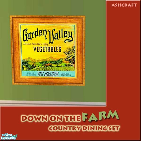 Sims 2 — Down on the Farm--Vintage Crate Label #4 by Cashcraft — Framed vintage fruit crate labels for your country