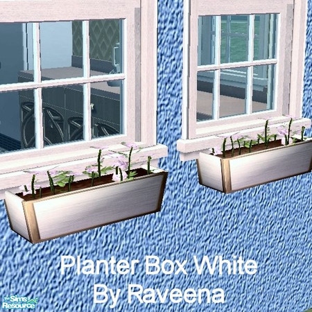 Sims 2 — Flower Box - White by Raveena — Make sure you have the 'standard' privacy planter mesh as this flower box draws