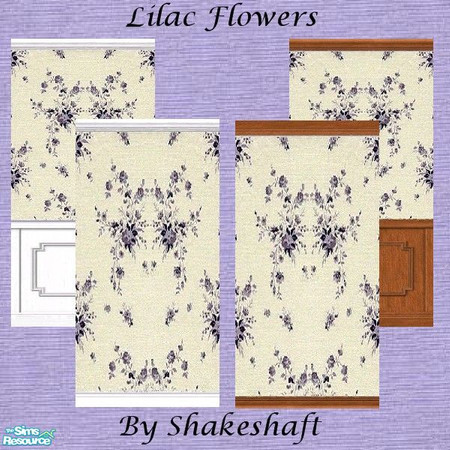 Sims 2 — Lilac Flowers by TSR Archive — A set of 4 lilac floral wallpapers. ** TSRAA Member **