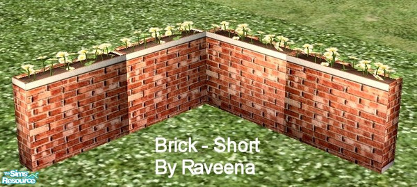 Sims 2 — Red Brick - Short by Raveena — You need Simaddict99's 'short' mesh for this object. Download it below.