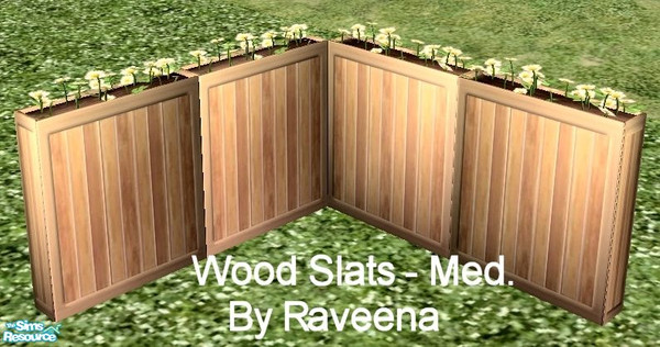 Sims 2 — Wood Slats - Medium by Raveena — You need Simaddict99's mesh for this object so flowers show in the other