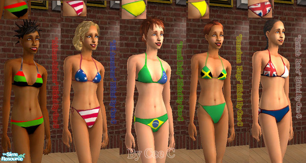 Sims 2 — Patriotic Bikinis by Cee_C — A patriotic bikini for your patriotic Sims!! Enjoy! 