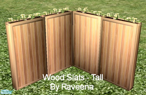 Sims 2 — Wood Slats - Tall by Raveena — You need Simaddict99's mesh for this object. Download it below.