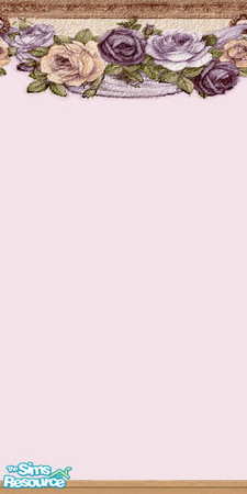 Sims 2 — Purple Roses by Lorah — Purple roses border on pink paint.