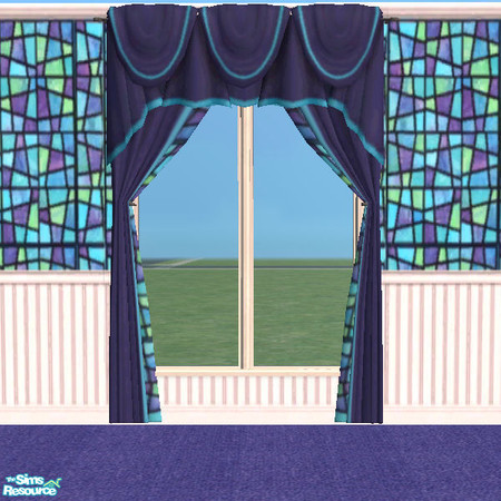 Sims 2 — Cool Mosaic Curtains by auracyan — * TSRAA Object * Curtains should make a statement and these sure do. They say