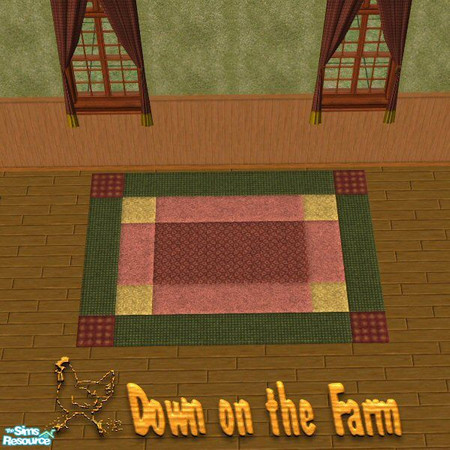 Sims 2 — Country Rug by Nikki041498 — Bright colored rug created using colors taken from the quilt. You must have Echo's
