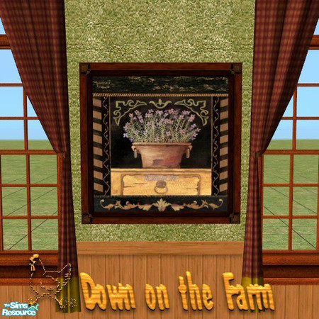 Sims 2 — Country Rosemary by Nikki041498 — Primitive country painting of a Rosemary bouquet. Created from the "Bella