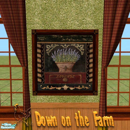 Sims 2 — Country Lavender by Nikki041498 — Primitive country painting of a Lavender bouquet. Created from the "Bella
