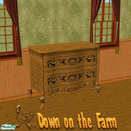 Sims 2 — Country Dresser by Nikki041498 — Knotty Pine brings farm style character and color to this dresser.