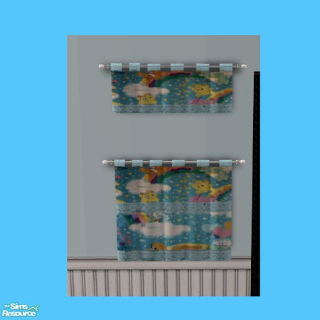 Sims 2 — Curtains by Sab — Part of the care bear nursery set