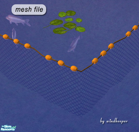 Sims 2 — Pond fishnet, corner by Windkeeper — Corner section. If the net turns when you switch to a game mode, just go