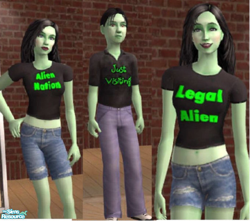 Sims 2 — Alien Wear by SimStad — It's not easy being green... unless you're a Sim with alien genetics, and then it's