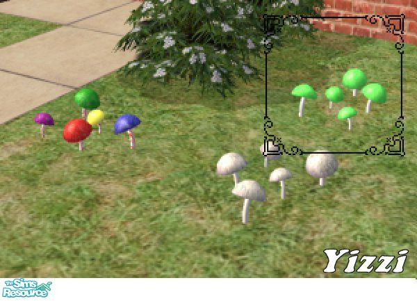 Sims 2 — Poison Shrooms by Yizzi — Small patch of poisonous mushrooms. Requires the mesh included in this set.