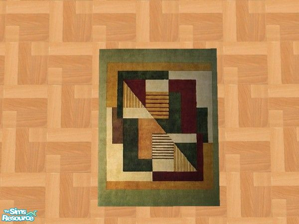 Sims 2 — Contemporary Green Rug by TSR Archive — Part of a set of 6 Contemporary Rug Designs. ** TSRAA Member **