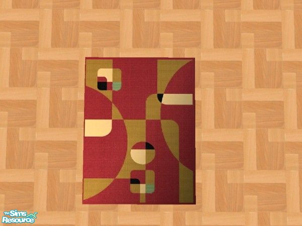 Sims 2 — Contemporary Red by TSR Archive — Part of a set of 6 Contemporary Rug Designs. ** TSRAA Member **