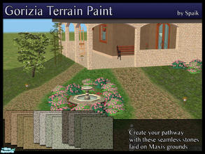 Sims 2 — Gorizia Terrain Paint Set by Spaik — Ground covers made of little stones laid on Maxis terrains. Paint them on