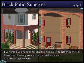 Sims 2 — Brick Patio Superset by Spaik — All the items made to create the most versatile patio or porch, together and