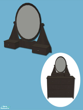 Sims 2 — Hemnes Add-ons - Dresser Mirror - Black by Shakeshaft — Part of a recolour set of the Hemnes Addons, set