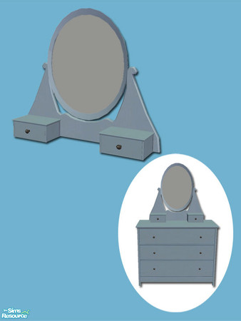 Sims 2 — Hemnes Add-ons - Dresser Mirror - Blue by Shakeshaft — Part of a recolour set of the Hemnes Addons, set includes