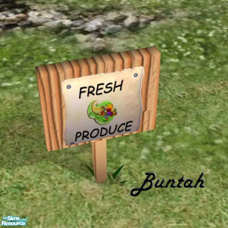 Sims 2 — Fresh Produce sign by buntah — This requires my No Tresspassing Sign mesh, available here at TSR.
