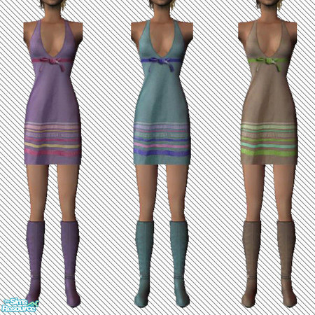 Sims 2 — Halter Dress Set by alc99999 — Halter dress set.