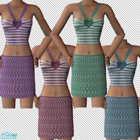 Sims 2 — Two Piece Dress Set by alc99999 — Two piece dress set.