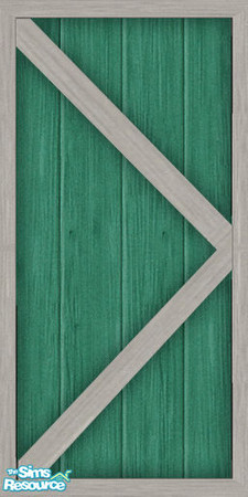 Sims 2 — Green barn wall 4 by Windkeeper — Part of "Barn Building Kit" set