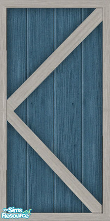 Sims 2 — Blue barn wall 5 by Windkeeper — Part of "Barn Building Kit" set