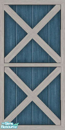 Sims 2 — Blue barn wall 2 by Windkeeper — Part of "Barn Building Kit" set